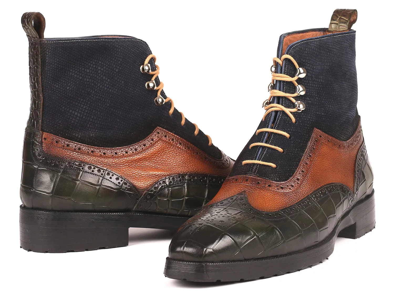 Paul Parkman Three-Tone Wingtip Boots - Rubber Sole