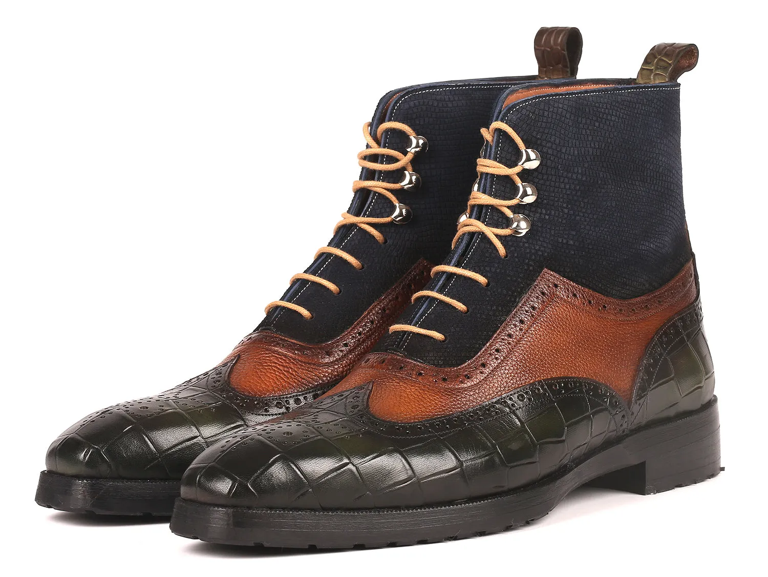 Paul Parkman Three-Tone Wingtip Boots - Rubber Sole