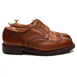 'Pembroke' Tan Brown Grain Leather Derby Brogues UK 9 G