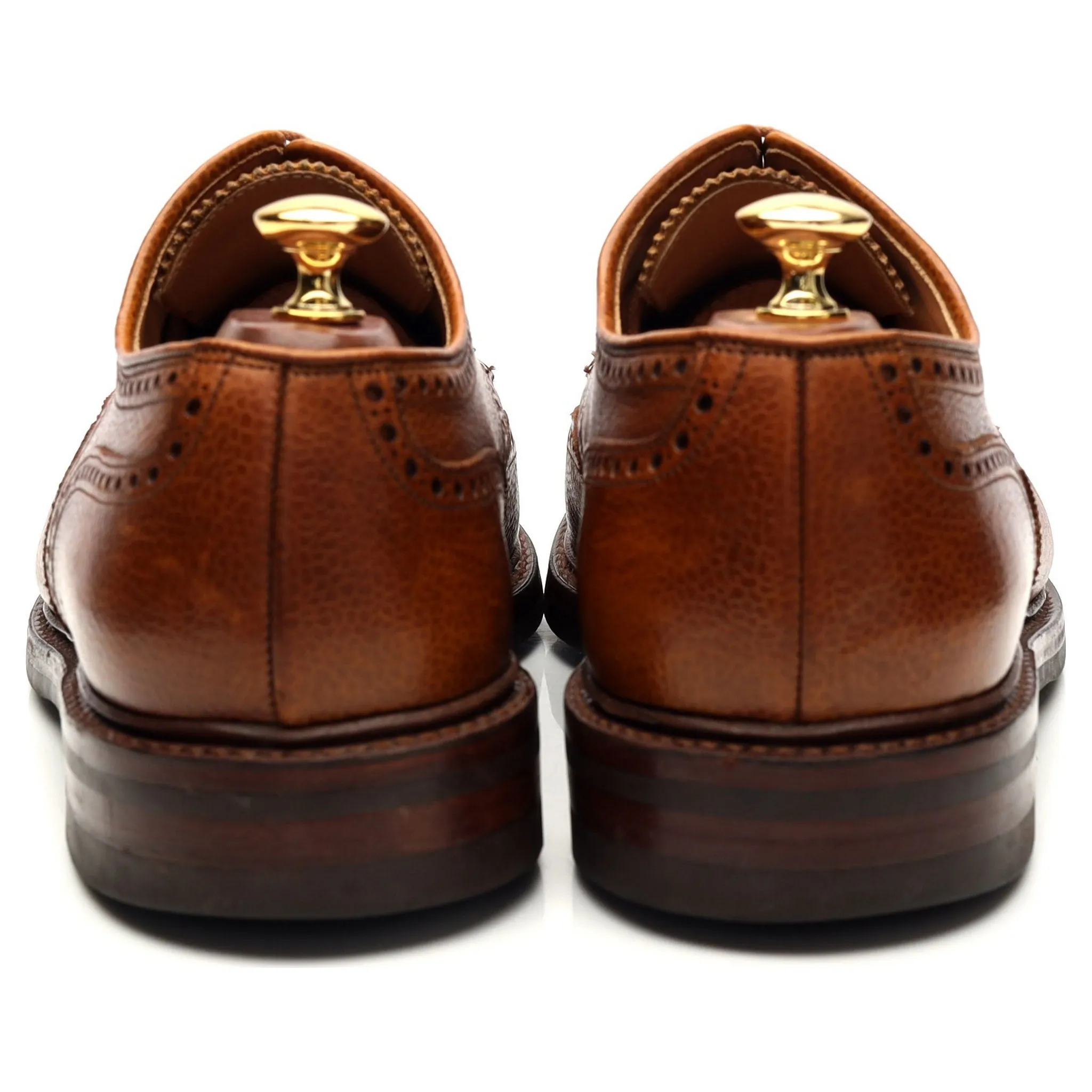 'Pembroke' Tan Brown Grain Leather Derby Brogues UK 9 G