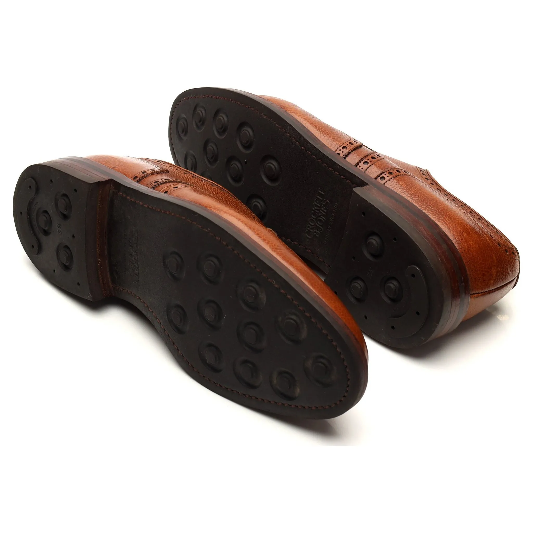 'Pembroke' Tan Brown Grain Leather Derby Brogues UK 9 G