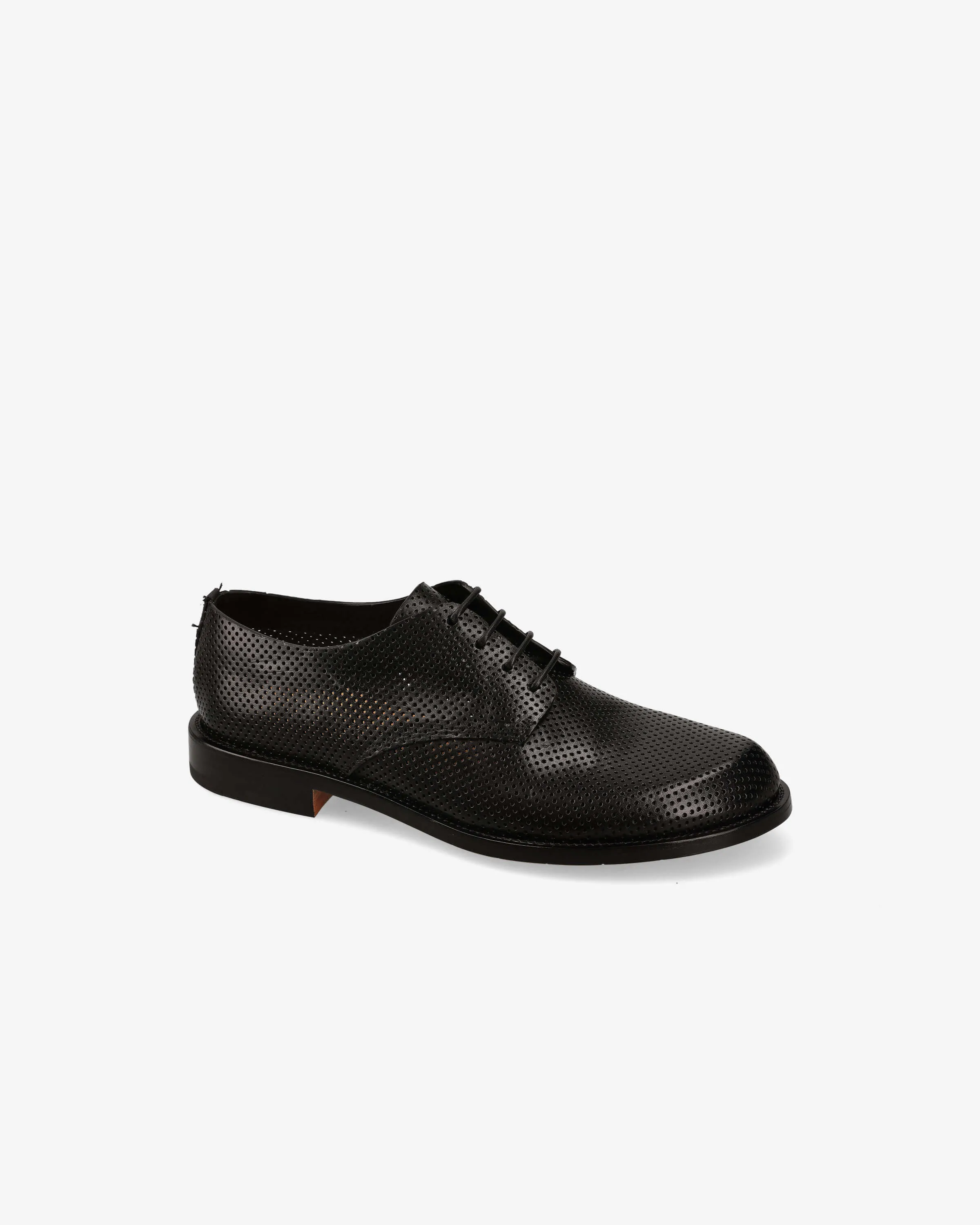 Perforated Leather Derby with Leather Sole 32250A