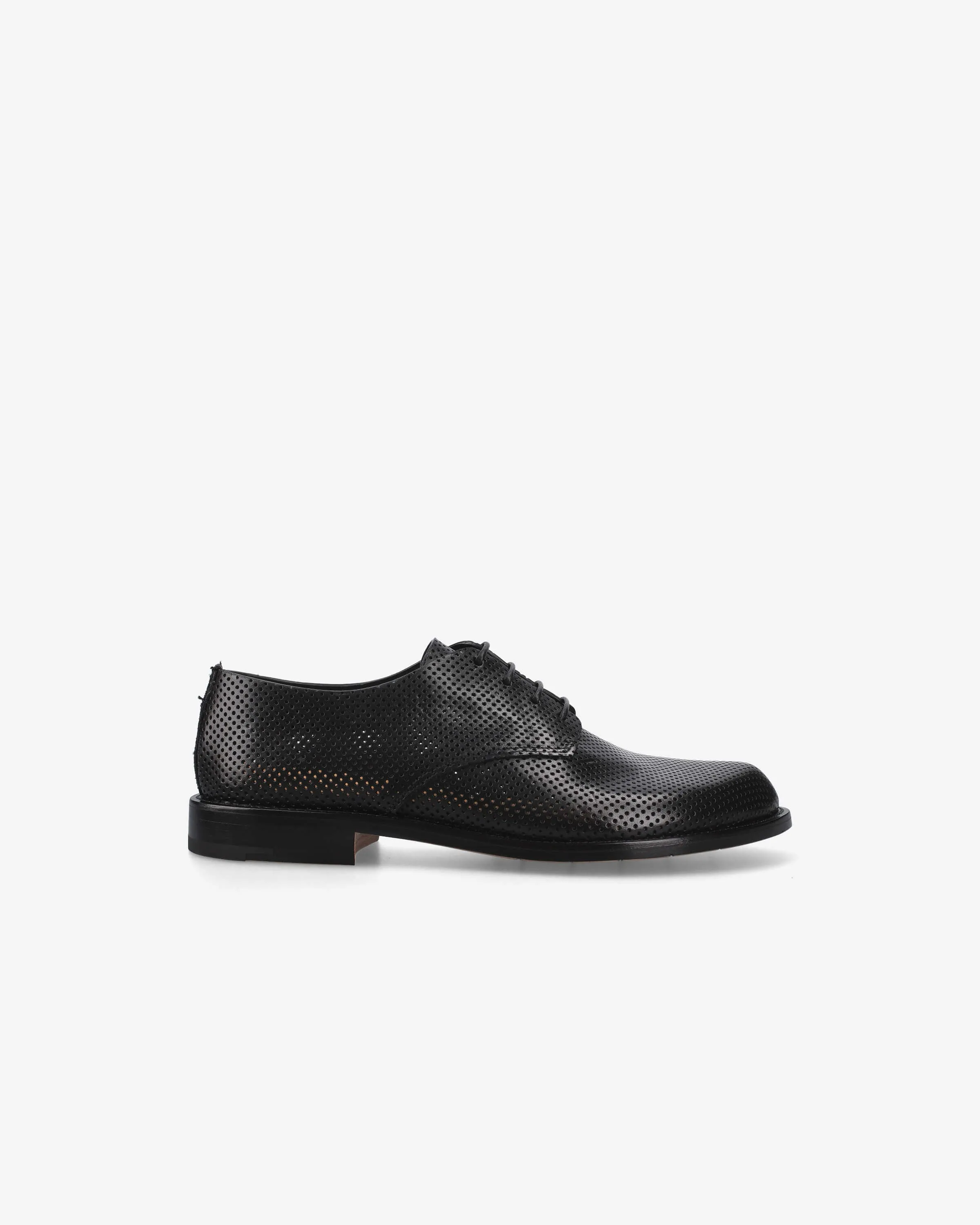 Perforated Leather Derby with Leather Sole 32250A