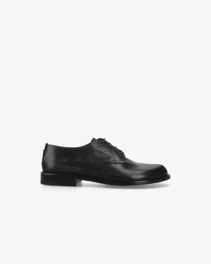 Perforated Leather Derby with Leather Sole 32250A