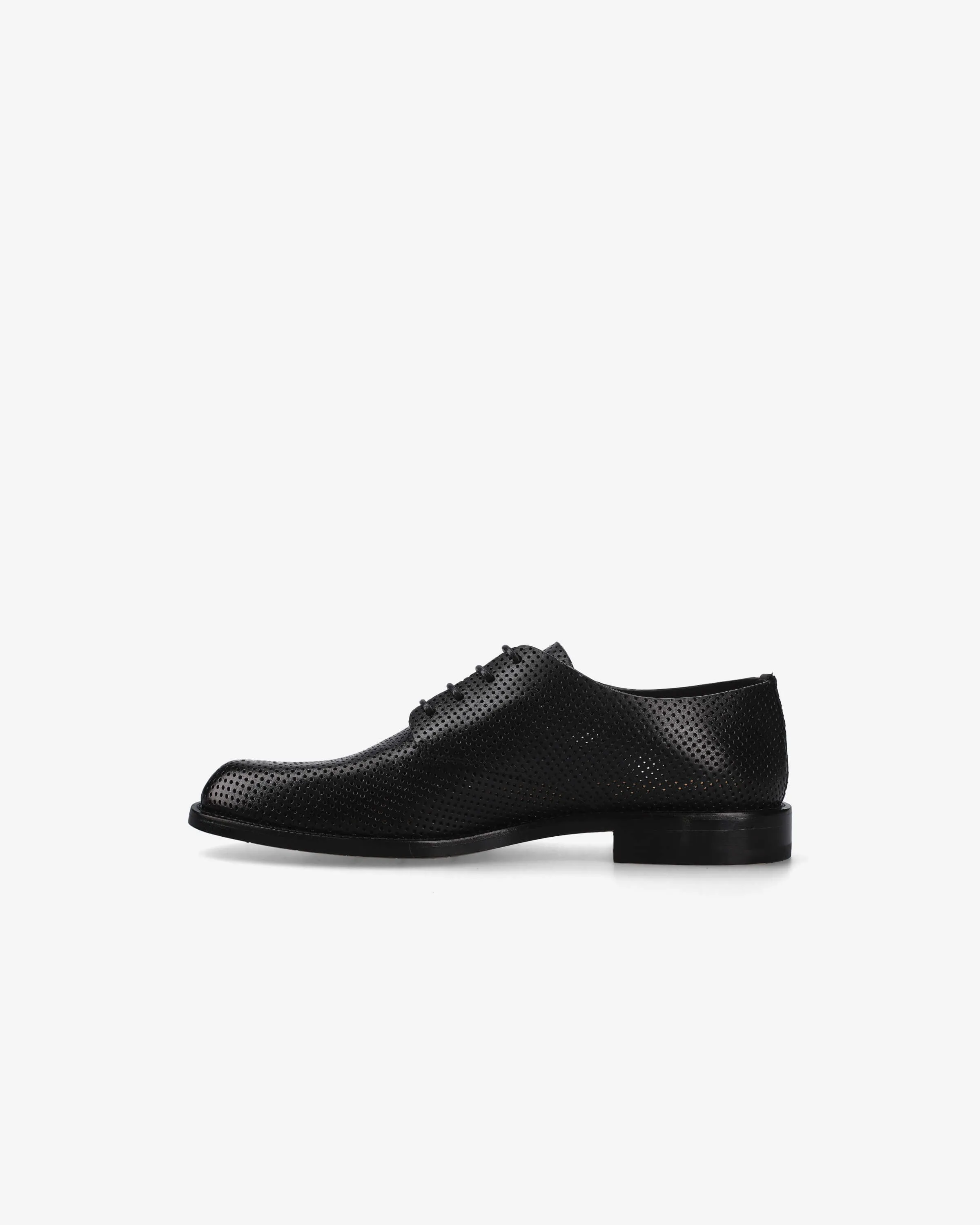 Perforated Leather Derby with Leather Sole 32250A