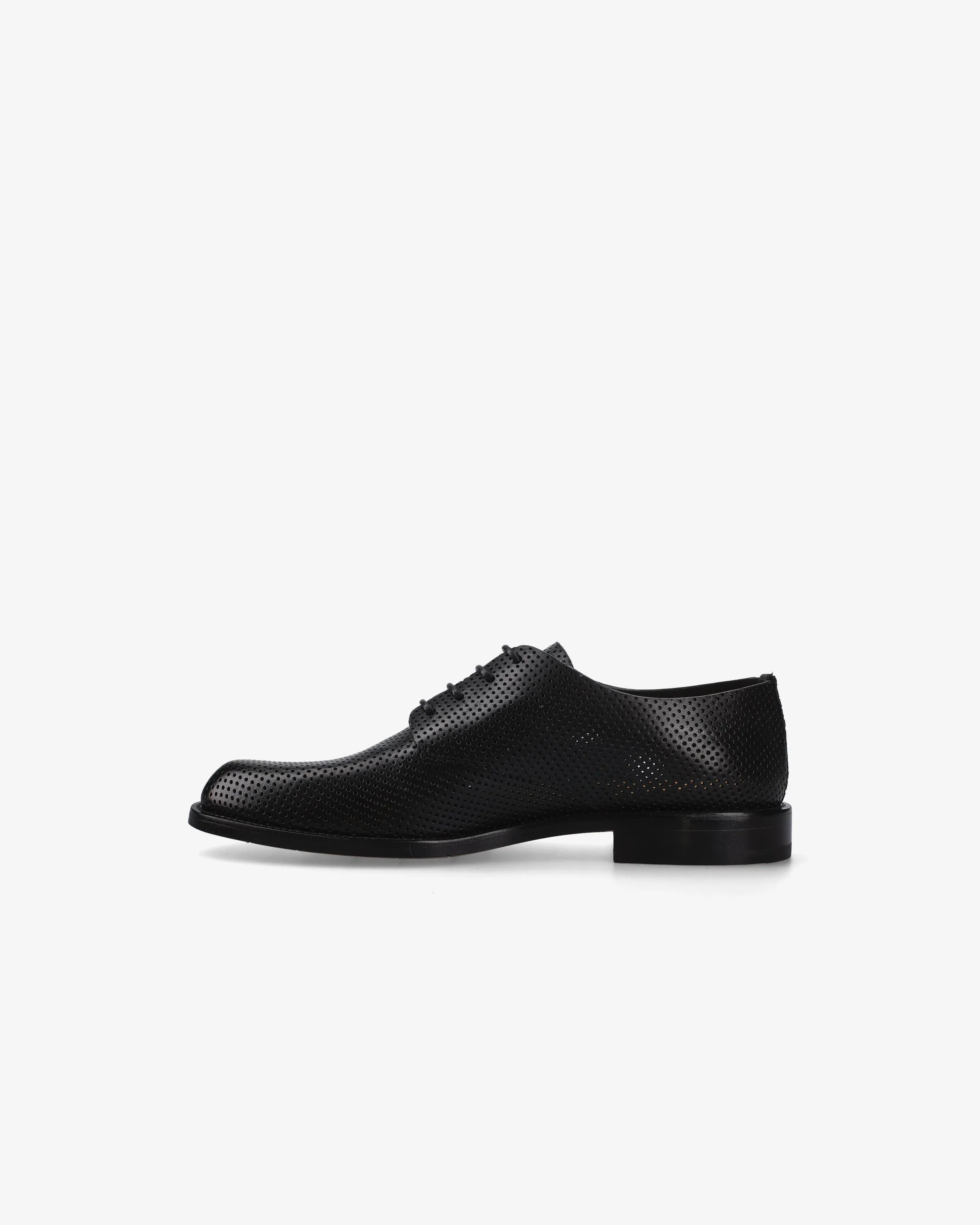 Perforated Leather Derby with Leather Sole
