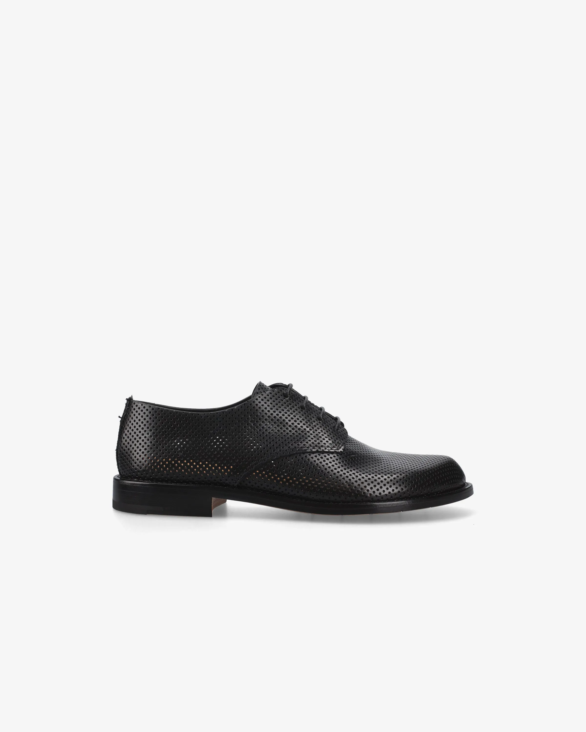 Perforated Leather Derby with Leather Sole