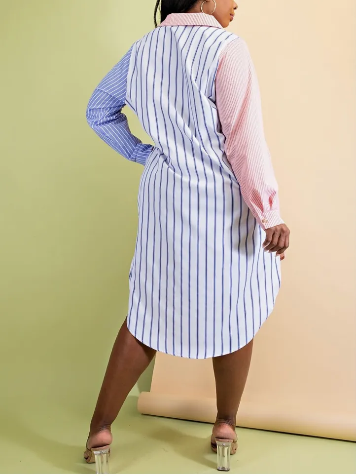 Plus Printed Shirt Dress