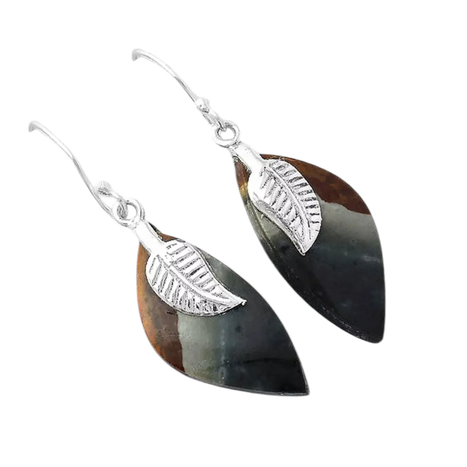 Polychrome Jasper Solid 925 Sterling Silver Earrings
