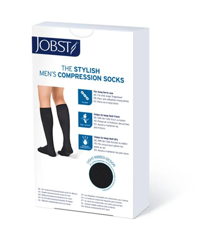 PR/1 JOBST MEDICAL LEG WEAR, MEN, KNEE HIGH, 30-40MMHG, XL, FULL CALF, BLACK, CLOSED TOE