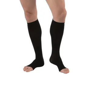 PR/1 JOBST MEDICAL LEG WEAR, MEN, RIBBED, KNEE HIGH, 30-40MMHG, SM, BLACK, OPEN TOE