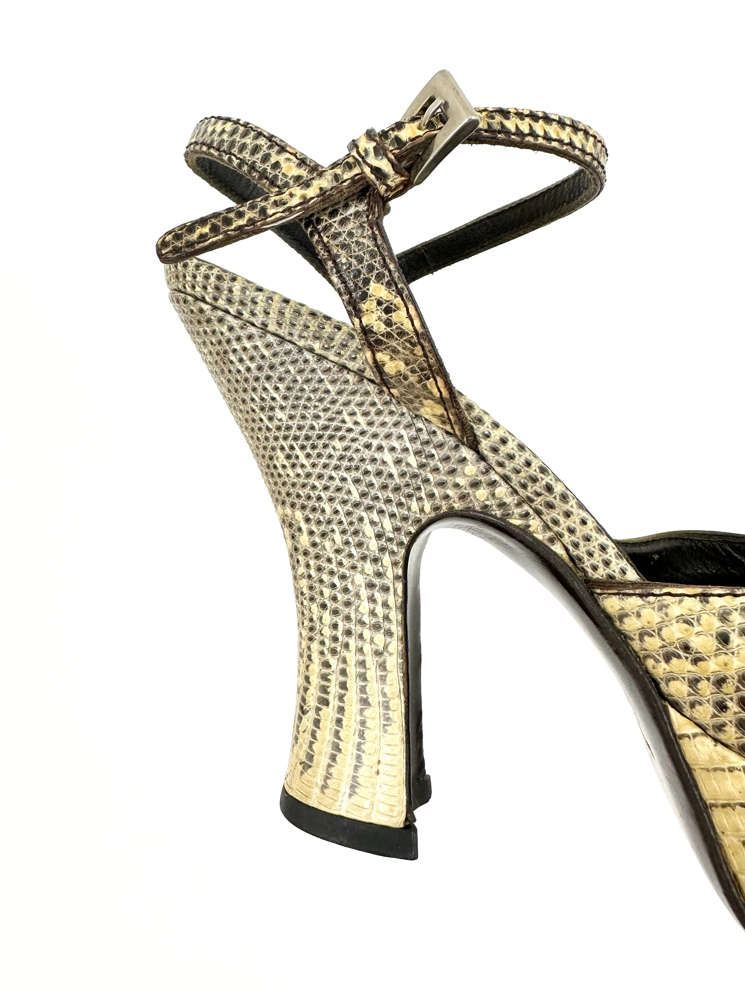 Prada Embossed Buckle Platforms