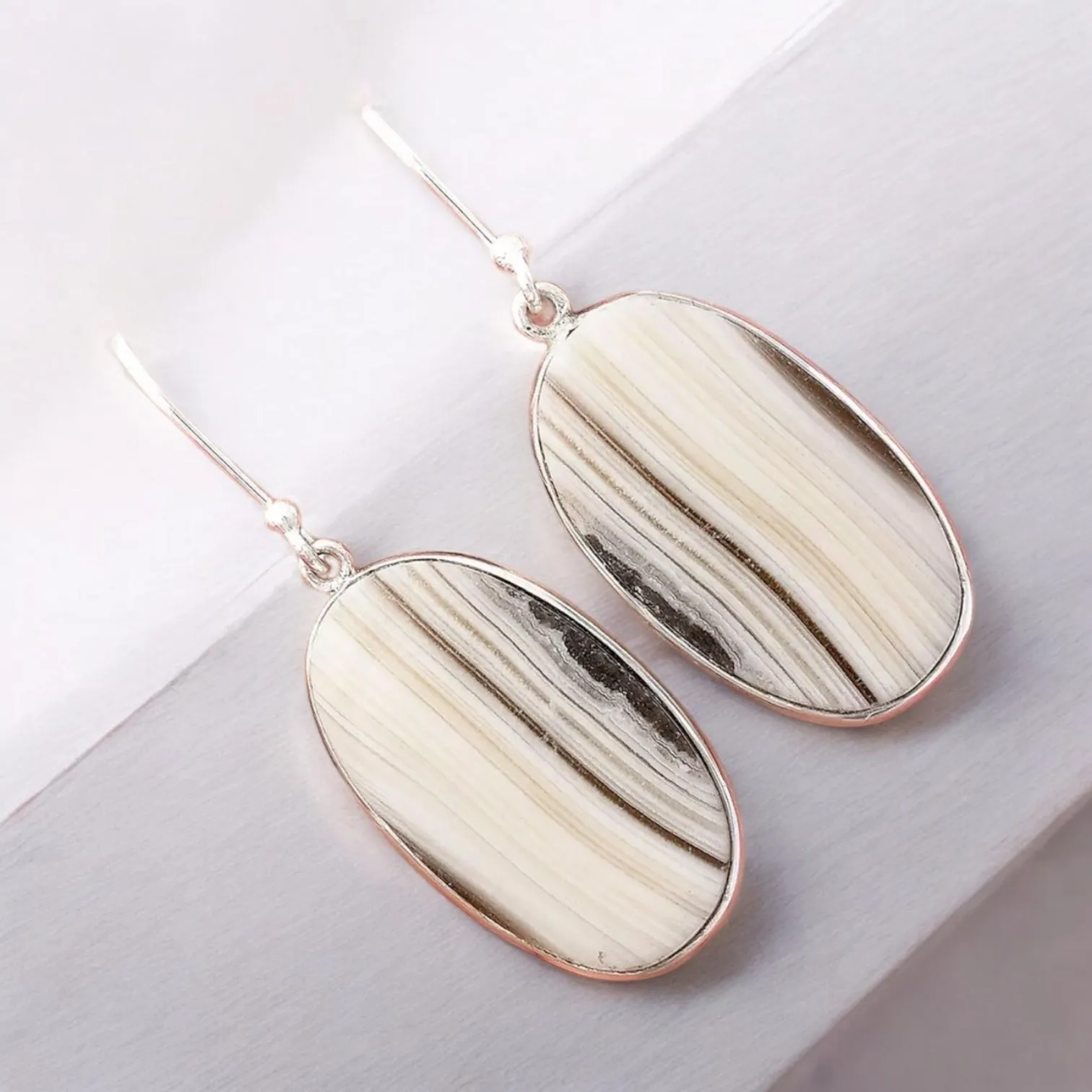 Prairie Agate Solid 925 Sterling Silver Earrings