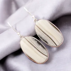 Prairie Agate Solid 925 Sterling Silver Earrings