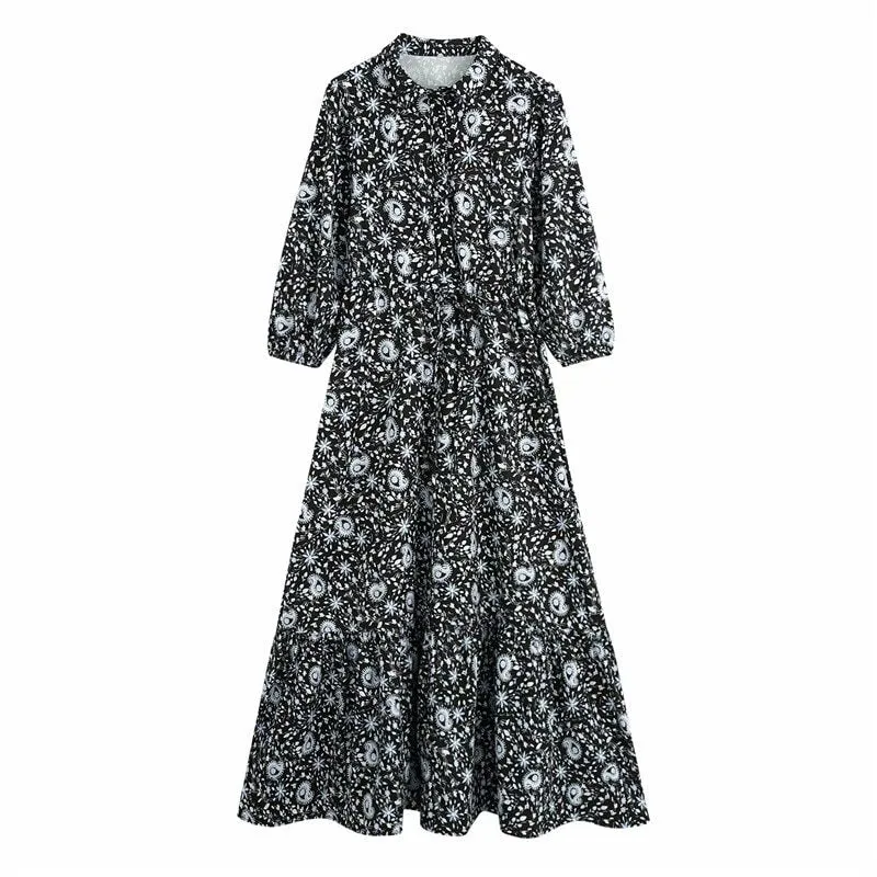 Printed shirt dress