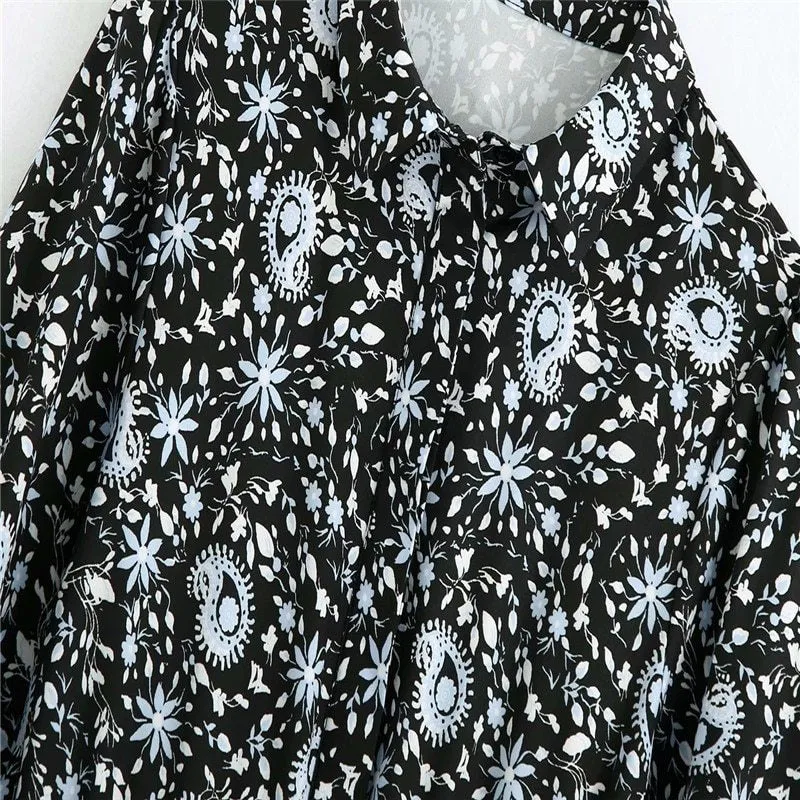 Printed shirt dress