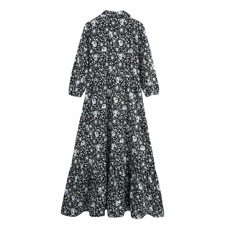 Printed shirt dress