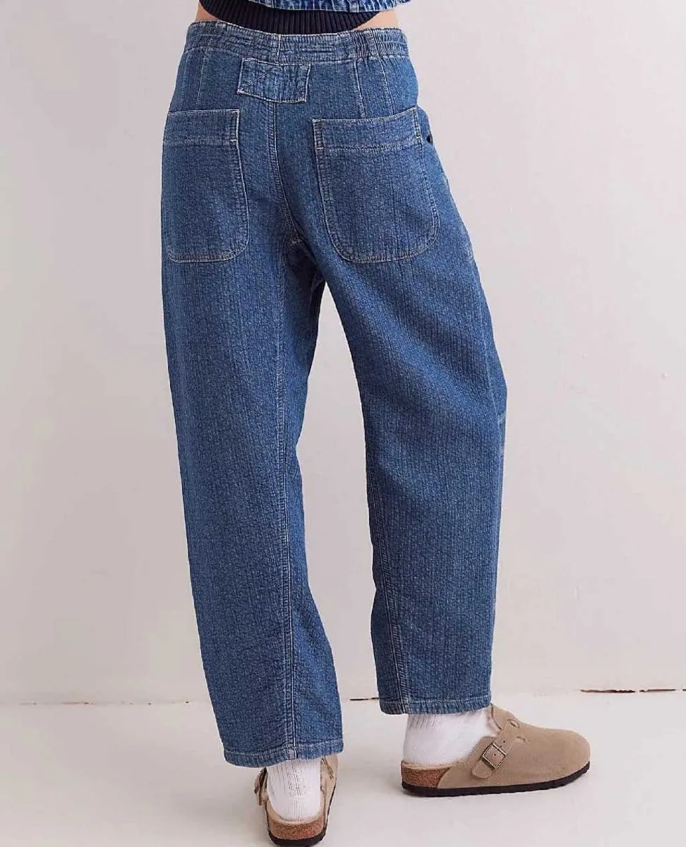 Quilted Loose Jeans Midnight Voyage
