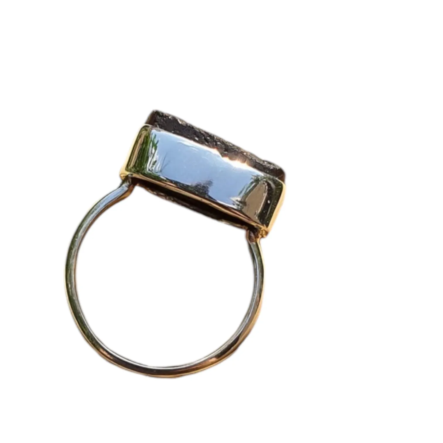 Raw Black Tourmaline Solid 925 Sterling Silver Ring