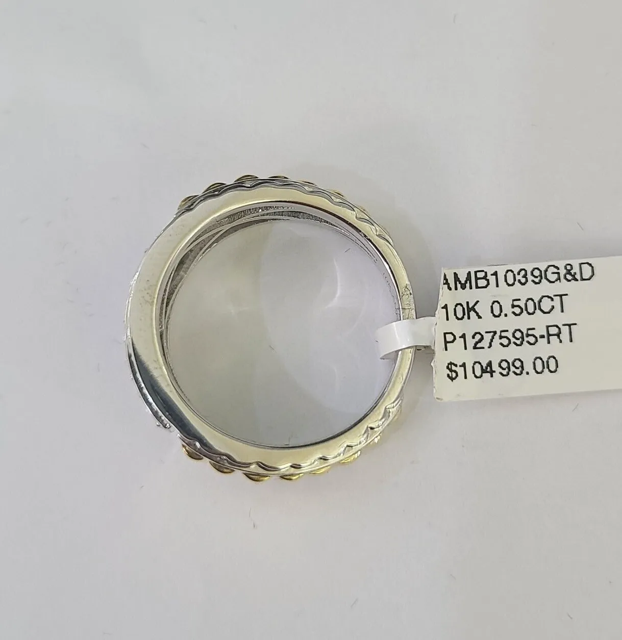 Real 10k Diamond Mens Ring Band Yellow Gold Casual Genuine Natural Wedding