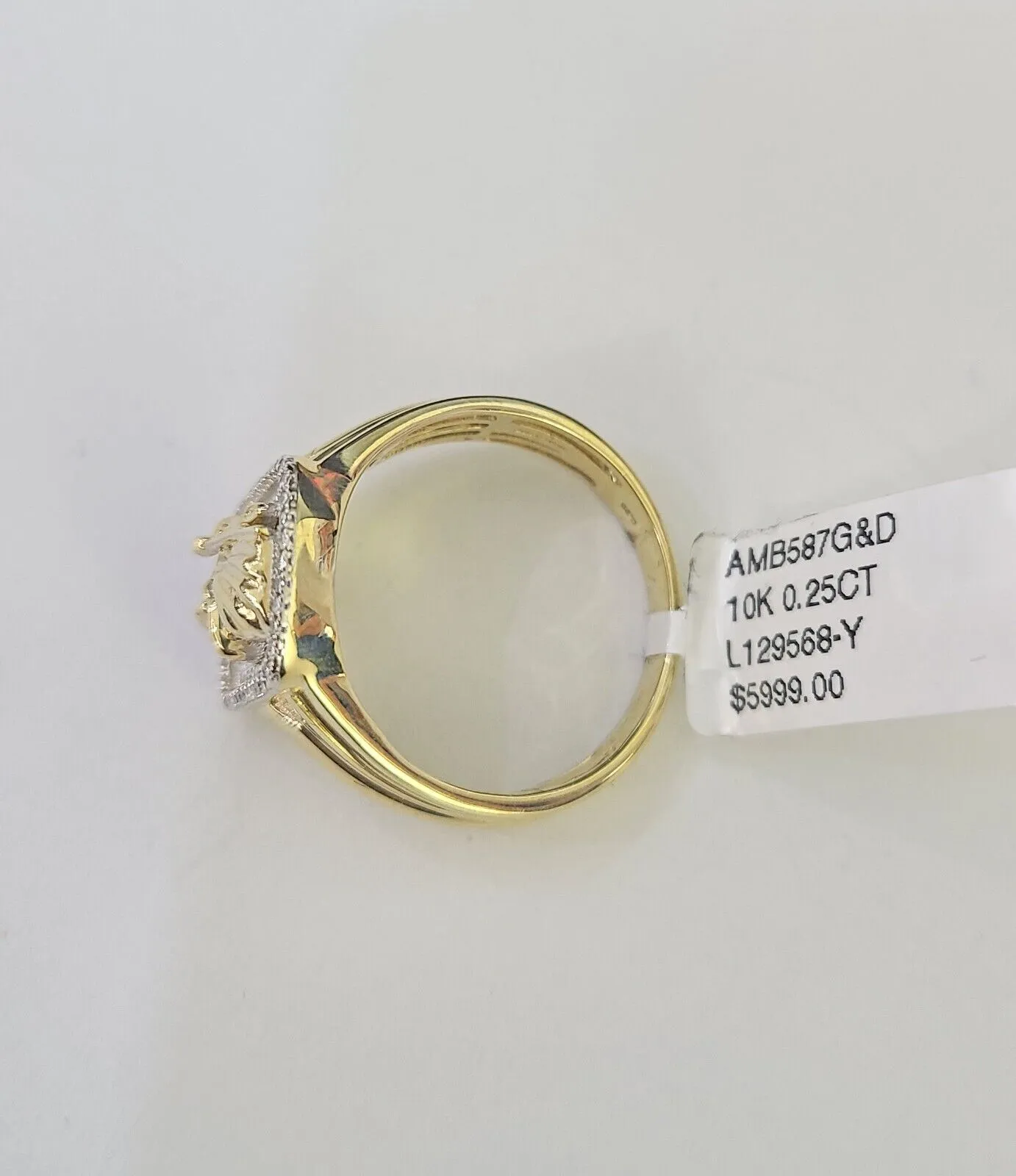 Real 10k Diamond Mens Ring Saint Jude Band Yellow Gold Casual Genuine Natural