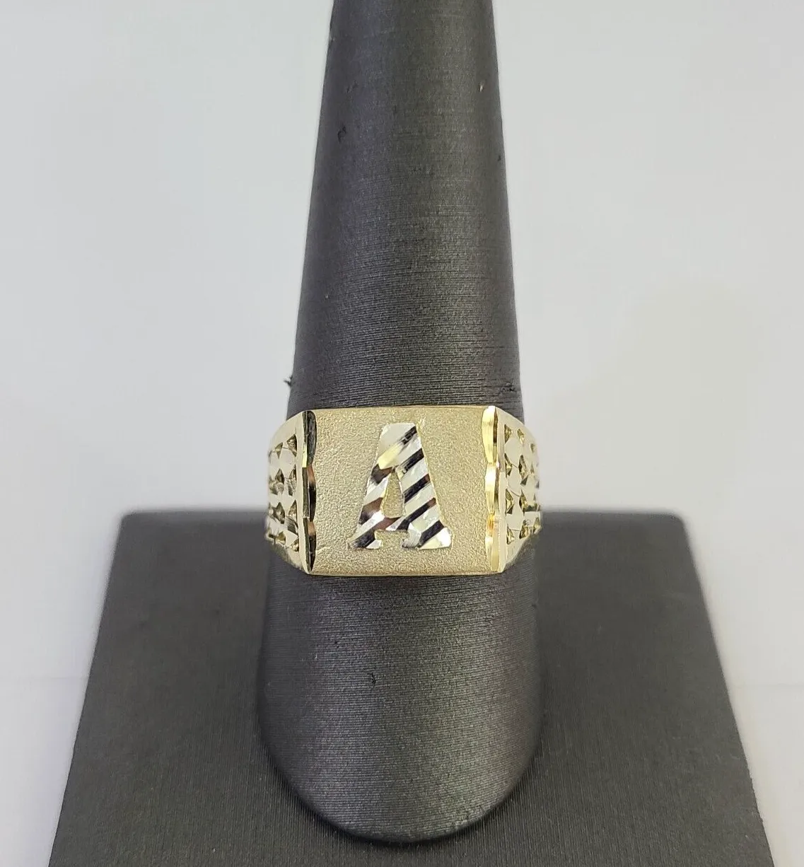 Real 10k Initial A Casual Ring Alphabet Yellow Gold 10kt Genuine