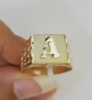 Real 10k Initial A Casual Ring Alphabet Yellow Gold 10kt Genuine
