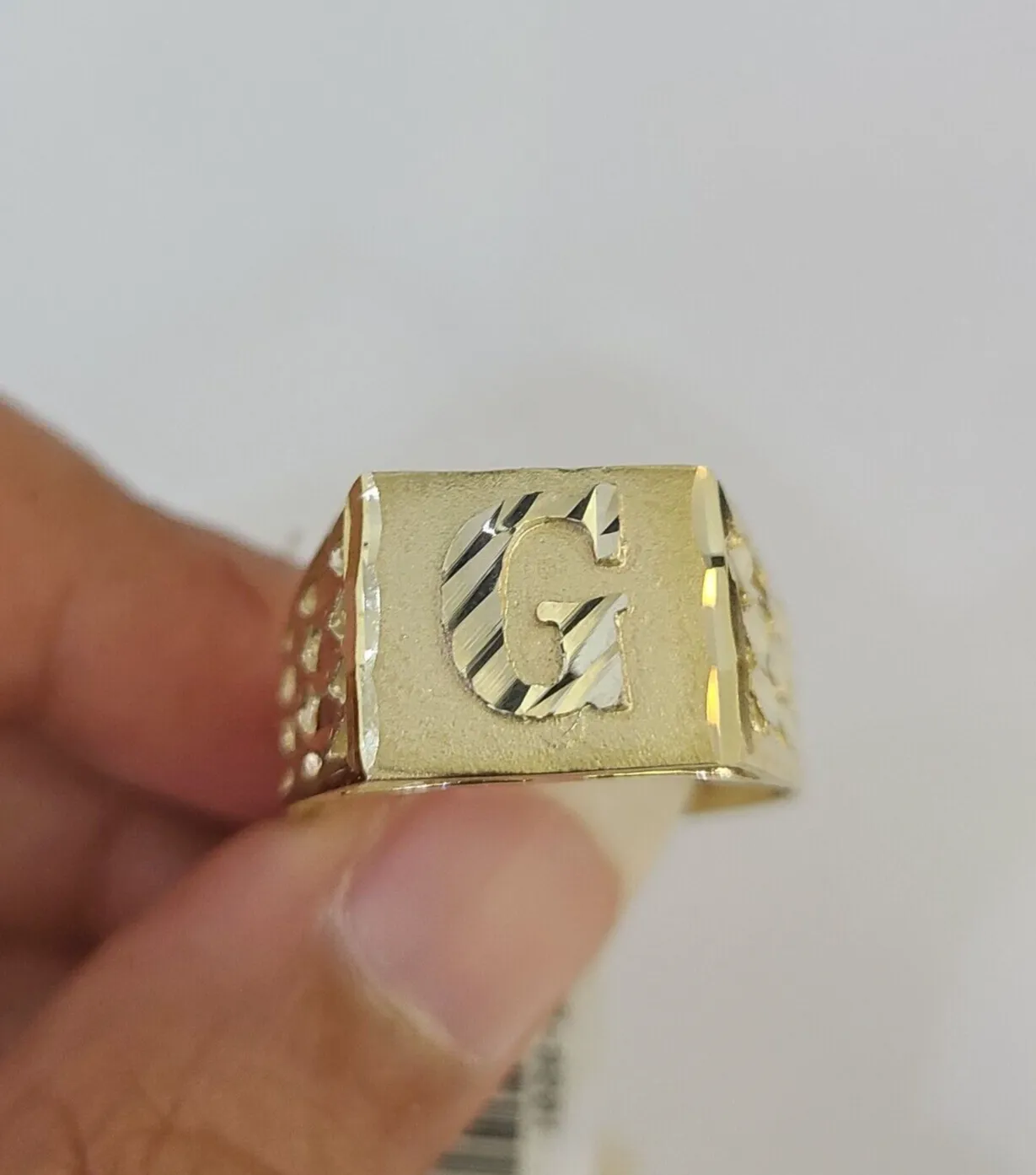 Real 10k Initial G Casual Ring Alphabet Yellow Gold 10kt Genuine