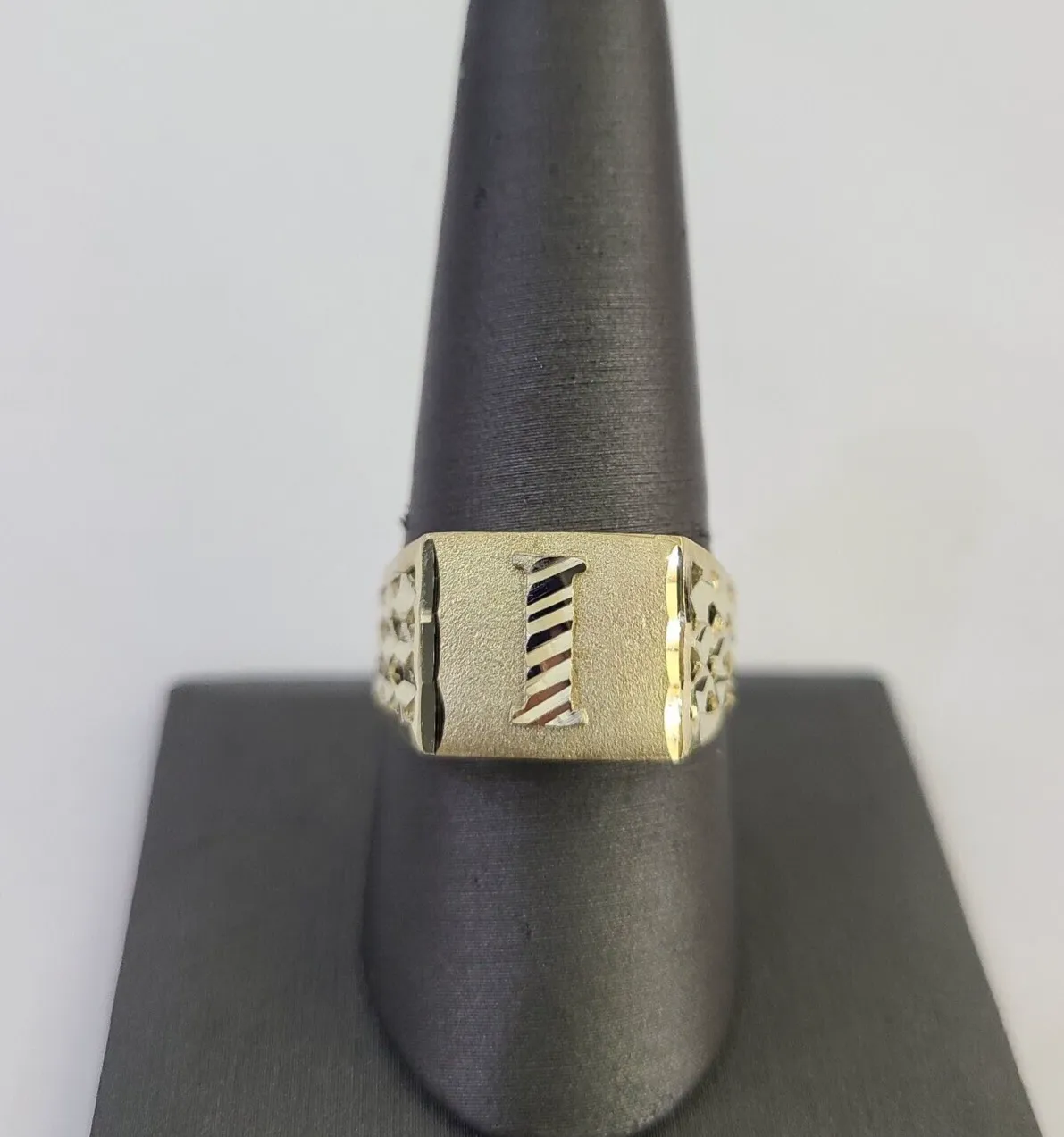 Real 10k Initial I Casual Ring Alphabet Yellow Gold 10kt Genuine