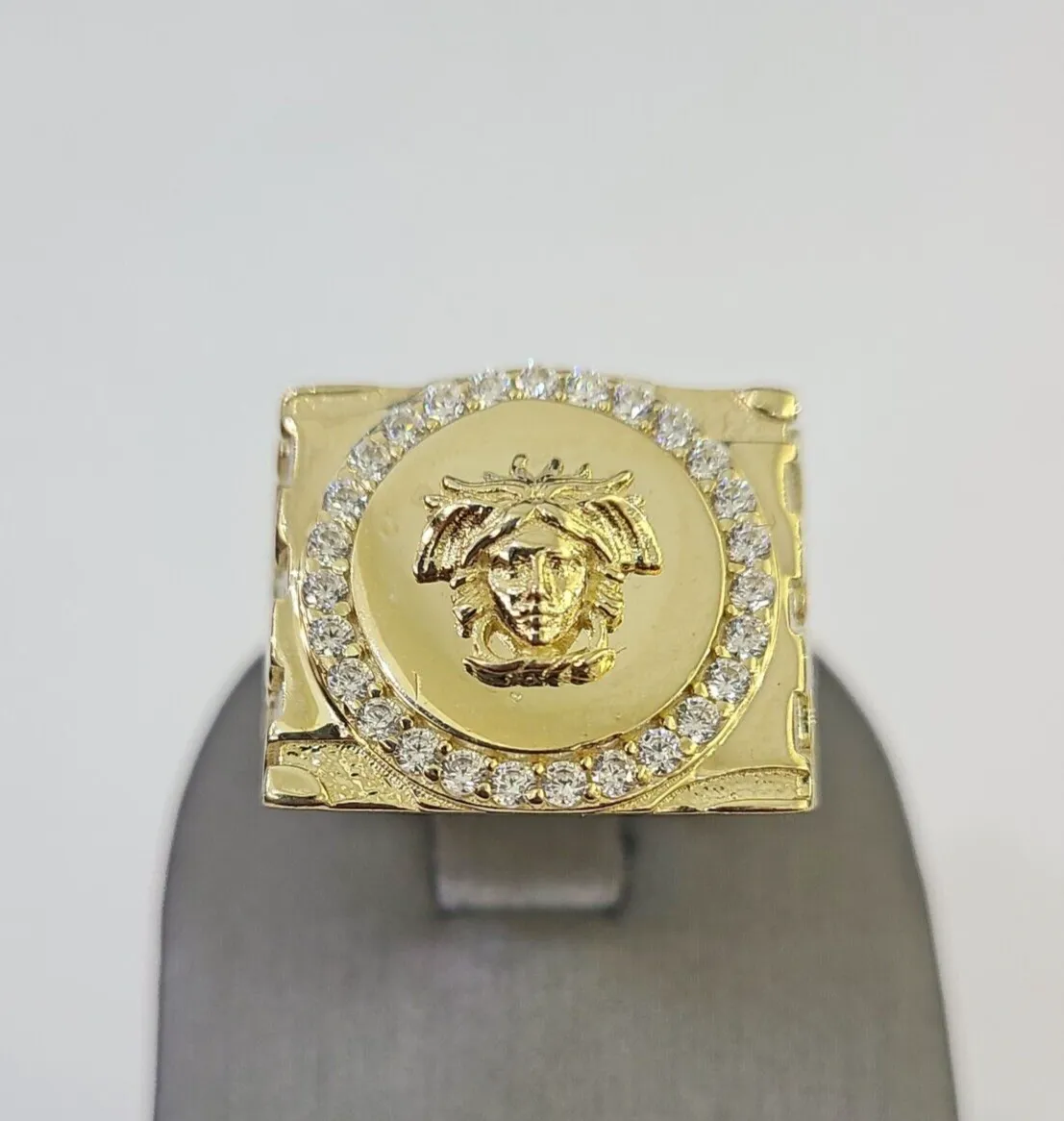 Real 10k Ring Medusa Head Fancy Design Yellow Gold Men Casual 10kt