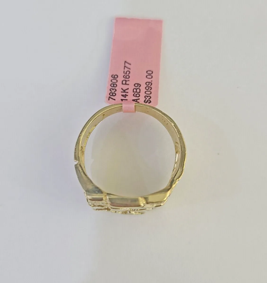 Real 14k Nugget Ring Yellow Gold Men Casual Flat Square 14kt