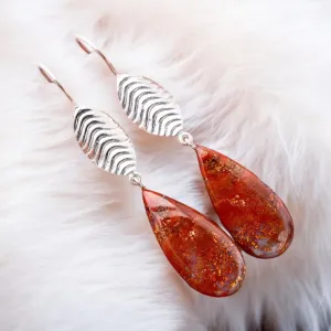 Red Moss Agate Solid 925 Sterling Silver Earrings