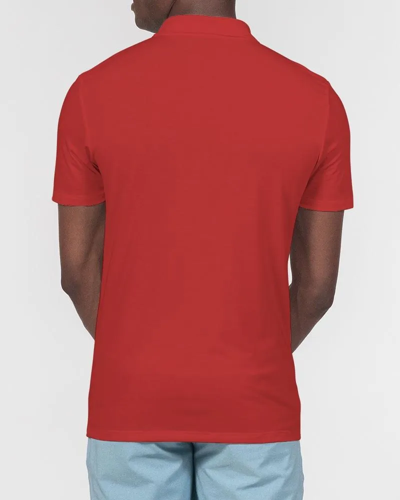 Red MVM Fight Slim Fit Short Sleeve Polo