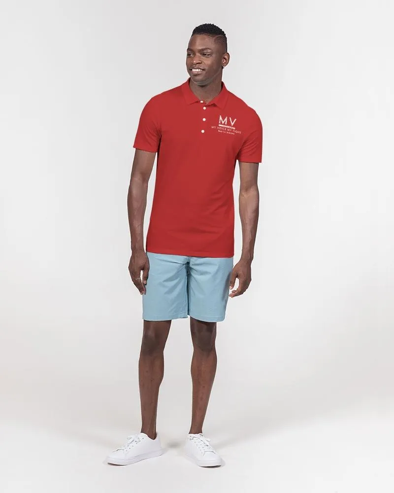 Red MVM Fight Slim Fit Short Sleeve Polo