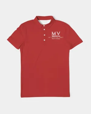 Red MVM Fight Slim Fit Short Sleeve Polo