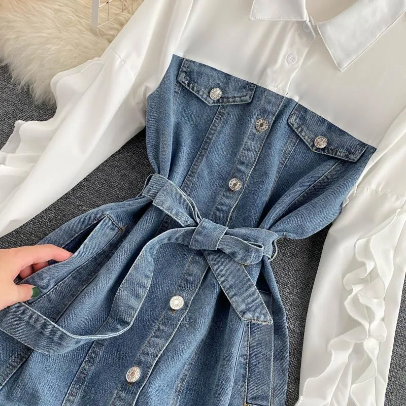 Retro denim dress
