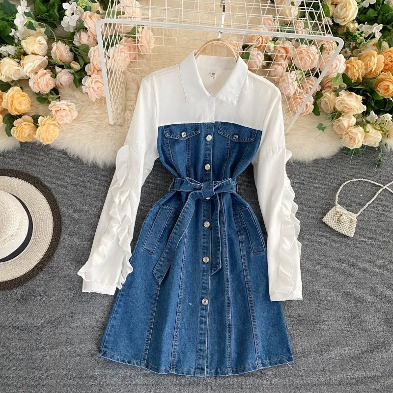 Retro denim dress
