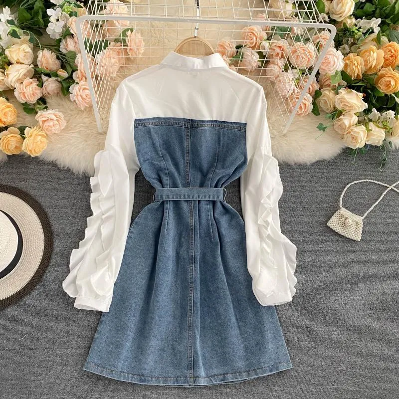 Retro denim dress