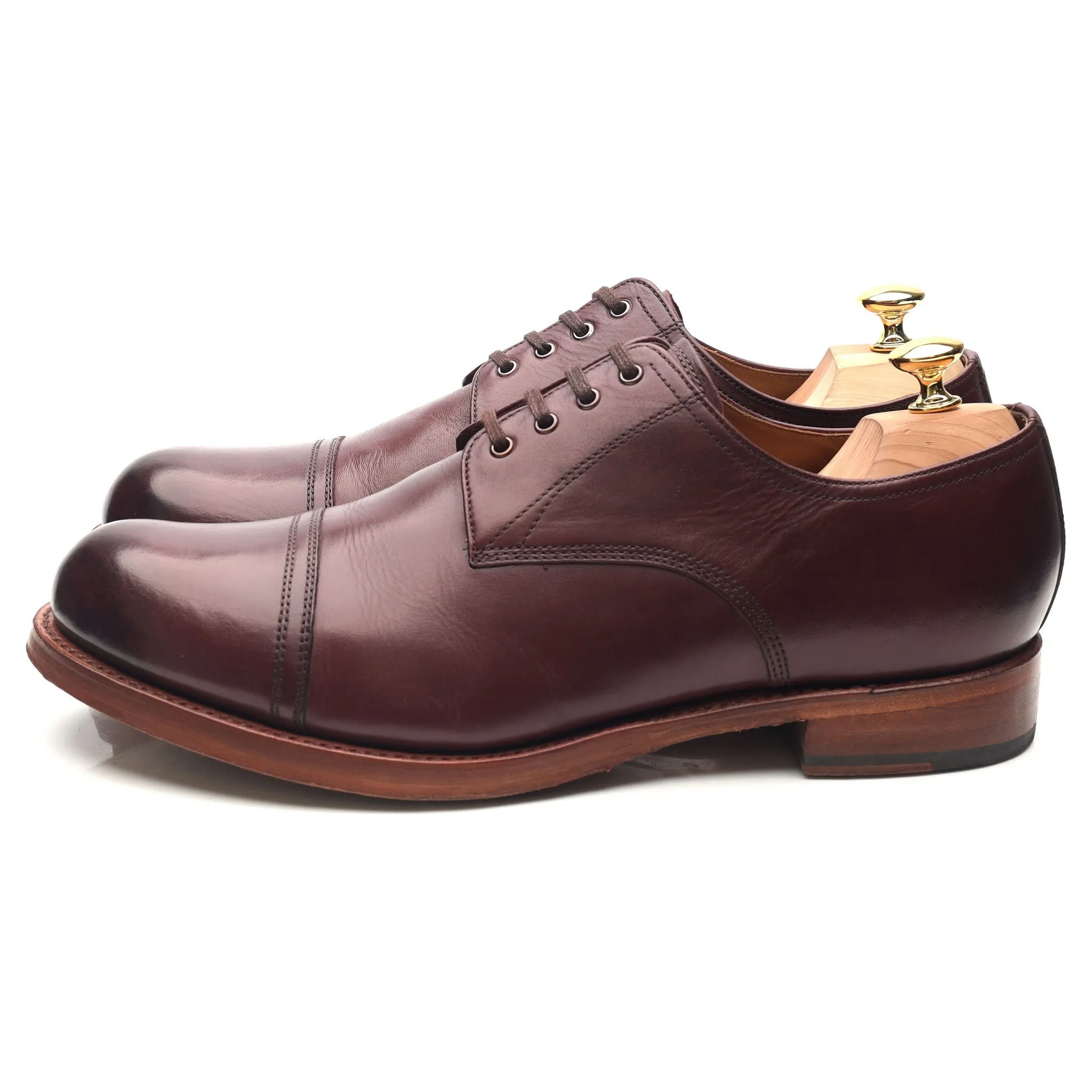 'Rhys' Burgundy Leather Derby UK 11 F