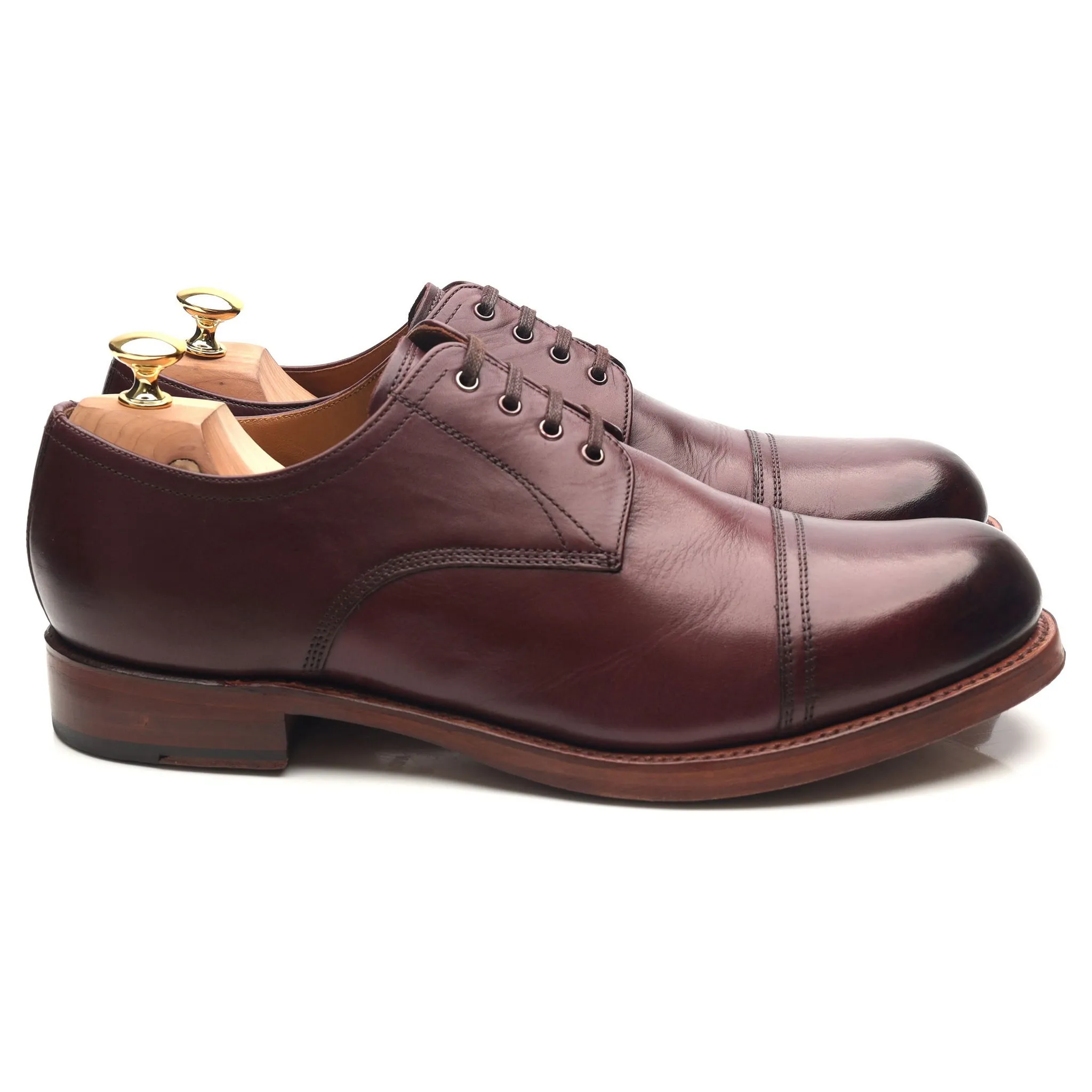 'Rhys' Burgundy Leather Derby UK 11 F
