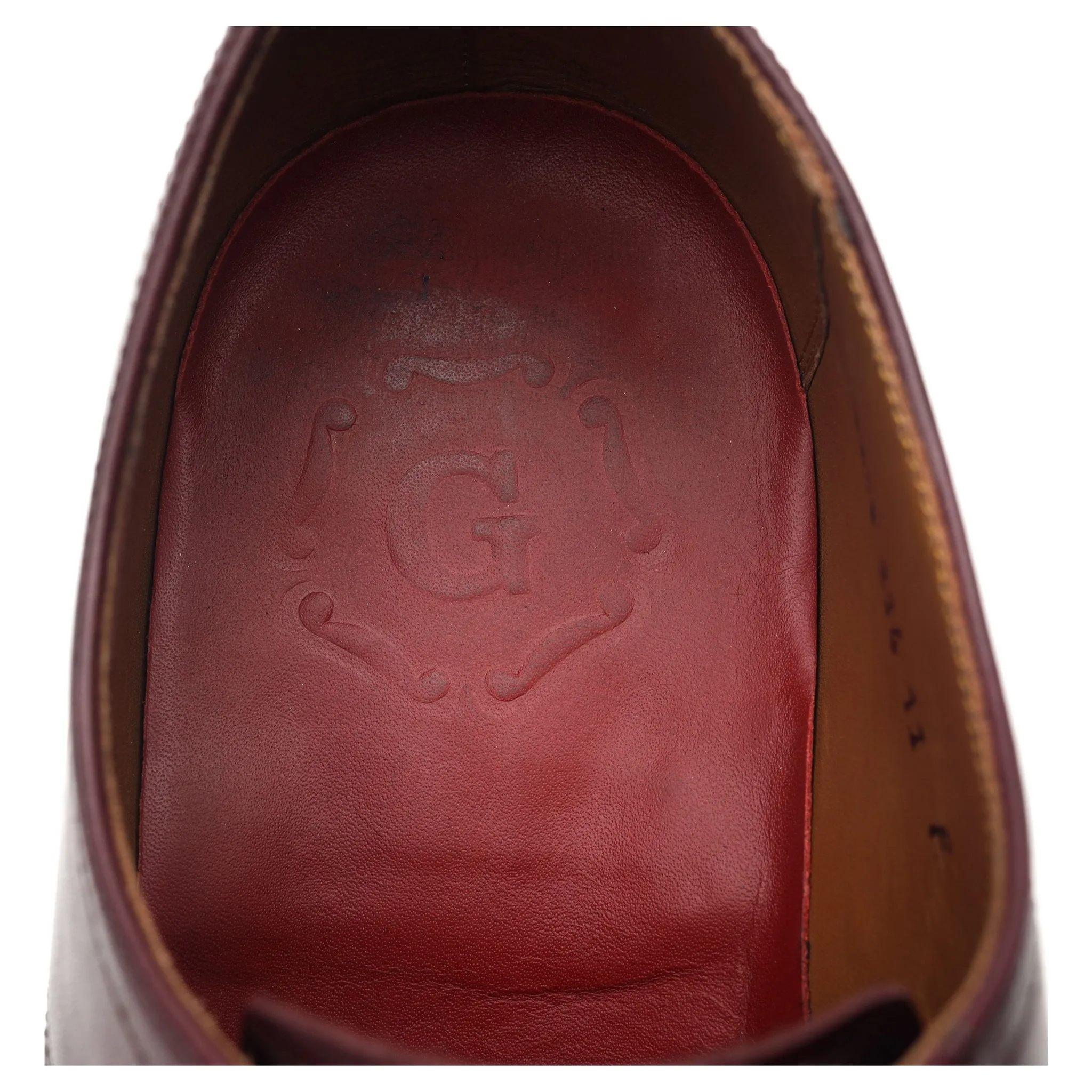 'Rhys' Burgundy Leather Derby UK 11 F