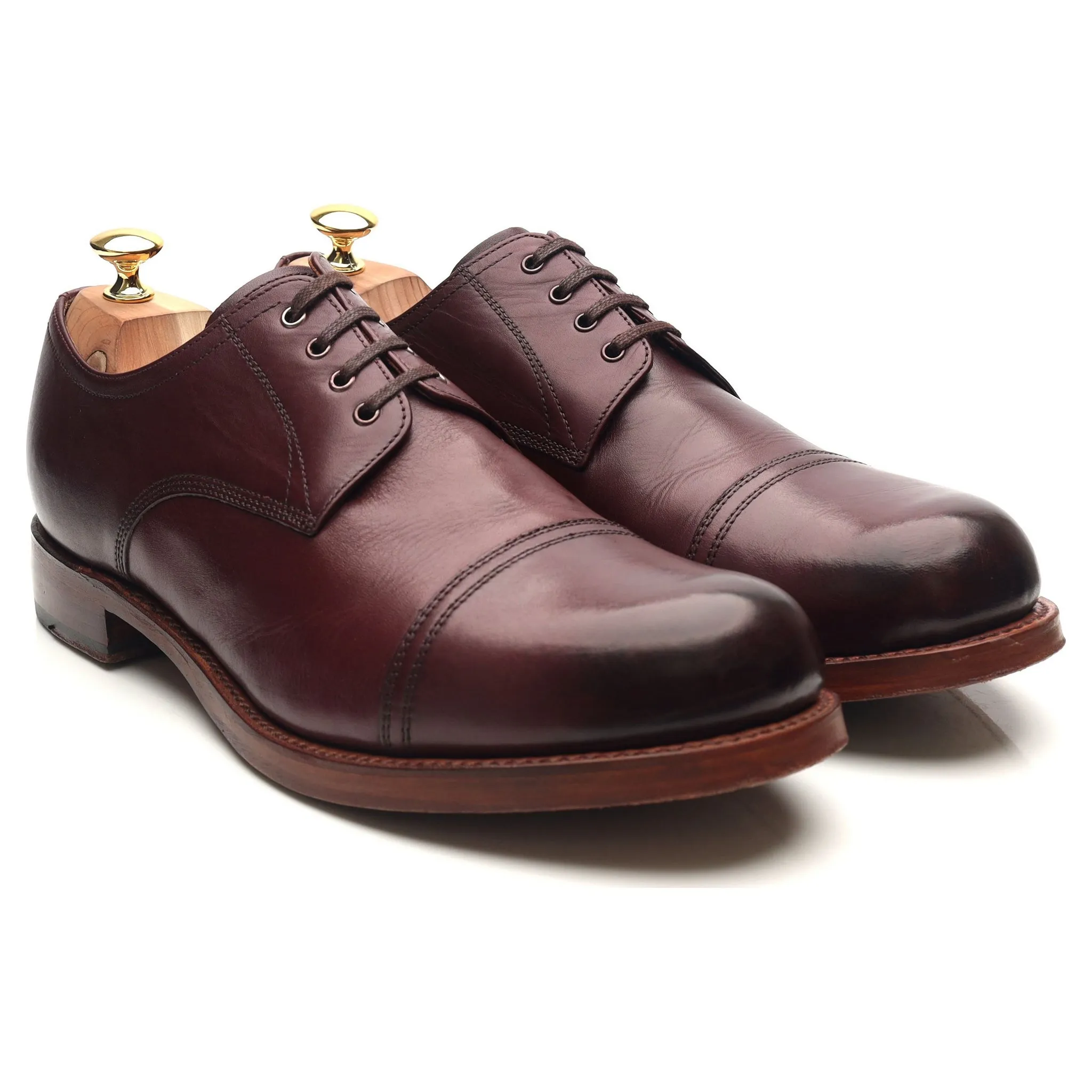 'Rhys' Burgundy Leather Derby UK 11 F