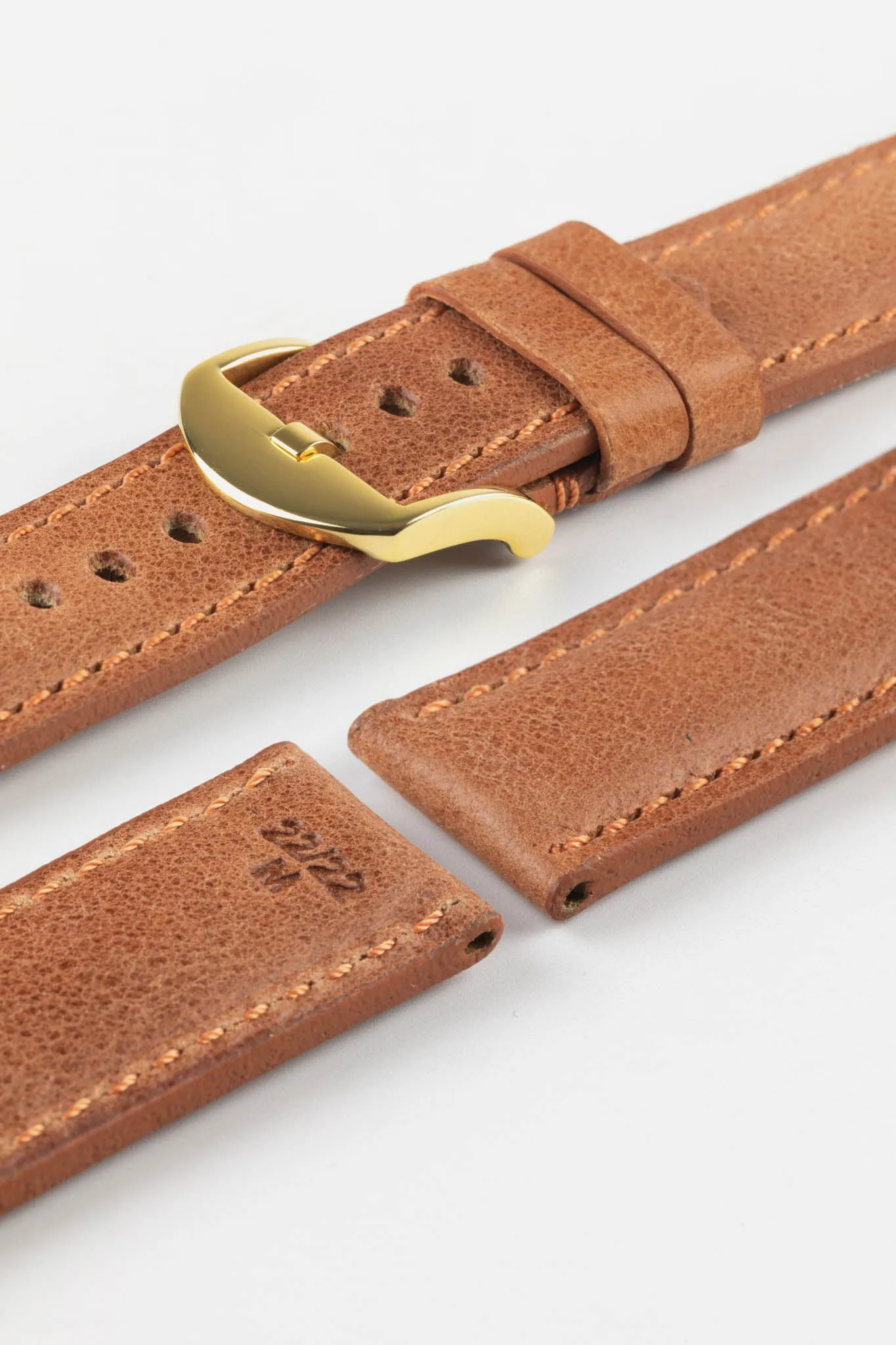 RIOS1931 DERBY Genuine Vintage Leather Watch Strap in COGNAC