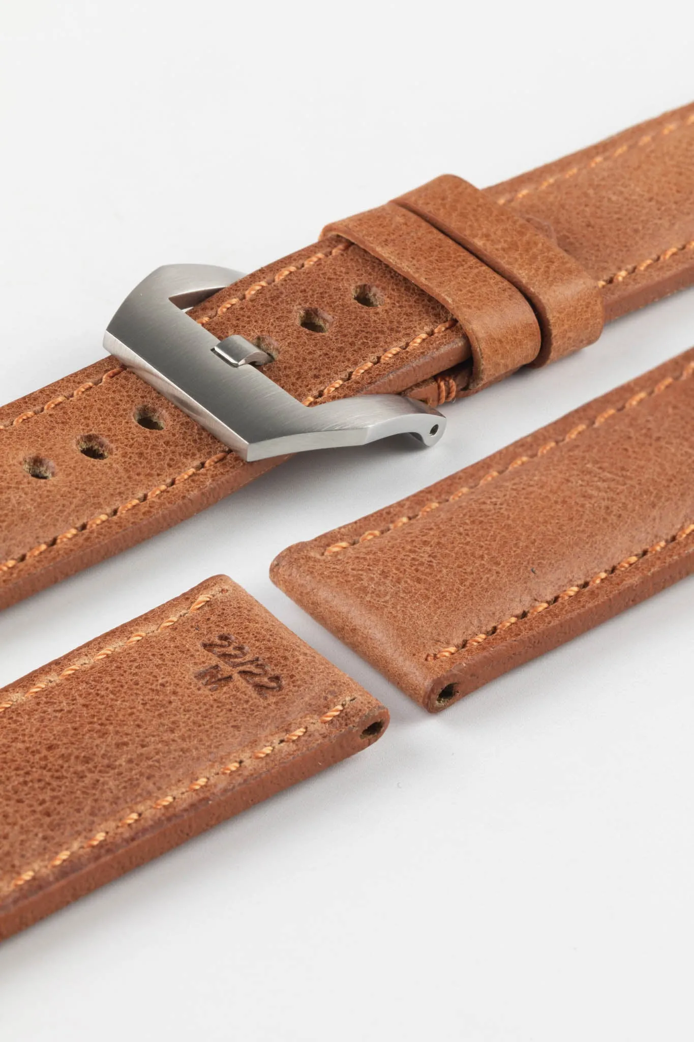 RIOS1931 DERBY Genuine Vintage Leather Watch Strap in COGNAC