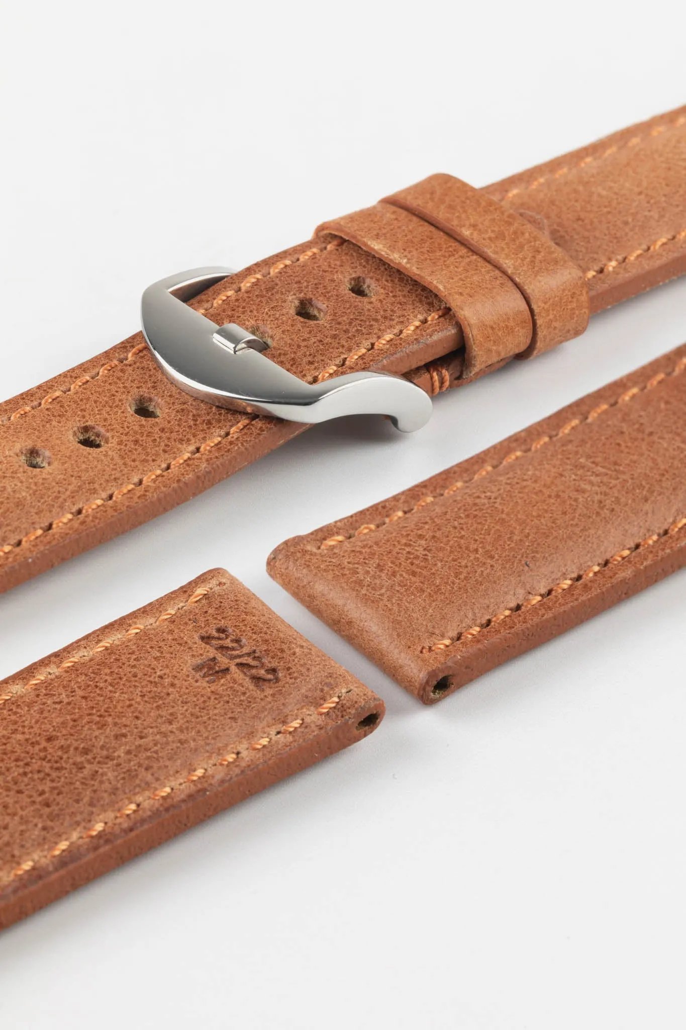 RIOS1931 DERBY Genuine Vintage Leather Watch Strap in COGNAC
