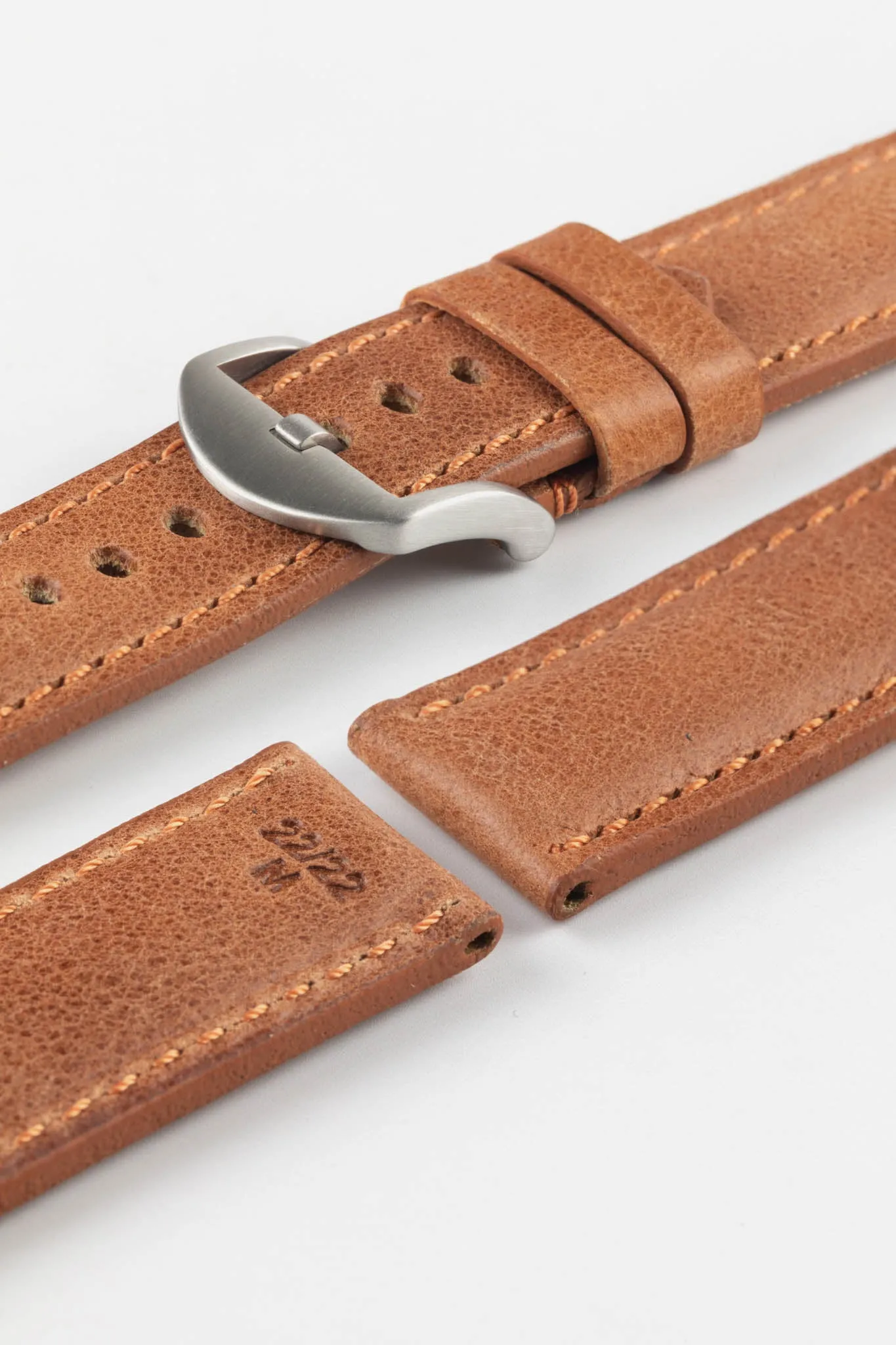 RIOS1931 DERBY Genuine Vintage Leather Watch Strap in COGNAC