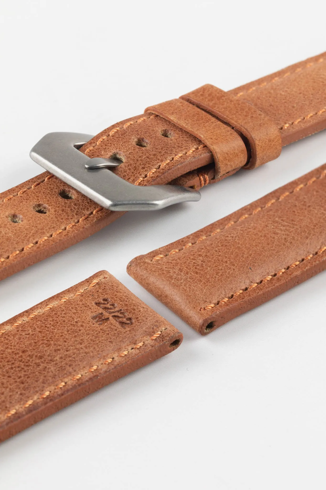 RIOS1931 DERBY Genuine Vintage Leather Watch Strap in COGNAC