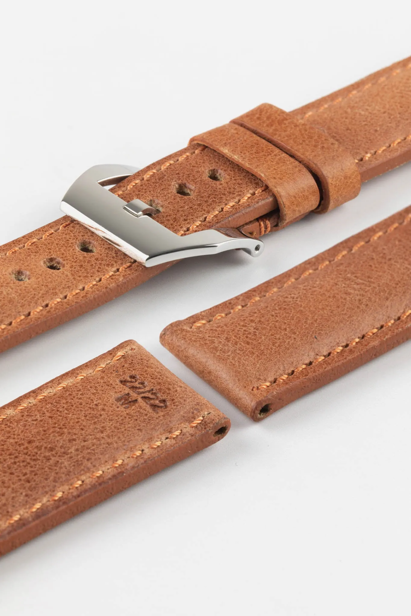 RIOS1931 DERBY Genuine Vintage Leather Watch Strap in COGNAC