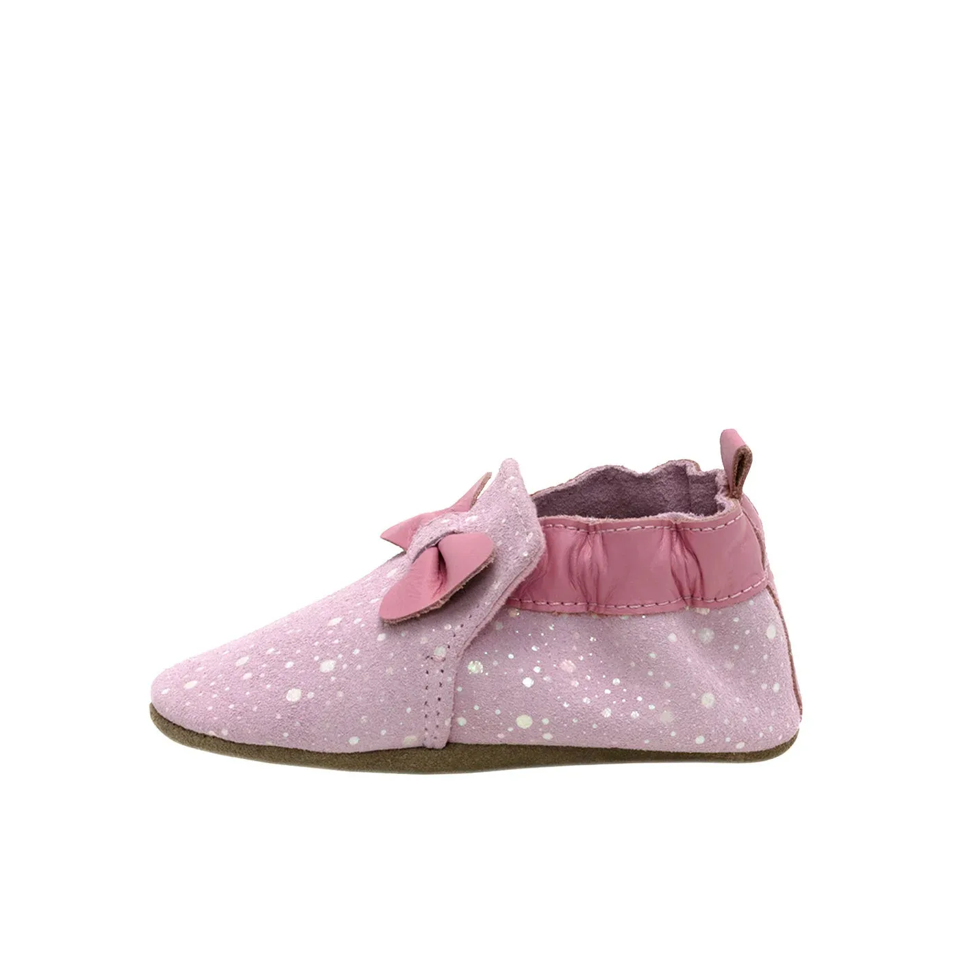 Robeez Soft Soles - Glitz Bow Pink Suede