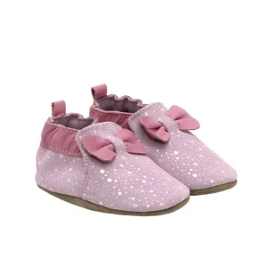 Robeez Soft Soles - Glitz Bow Pink Suede